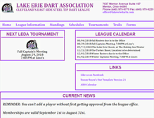 Tablet Screenshot of lakeeriedarts.com